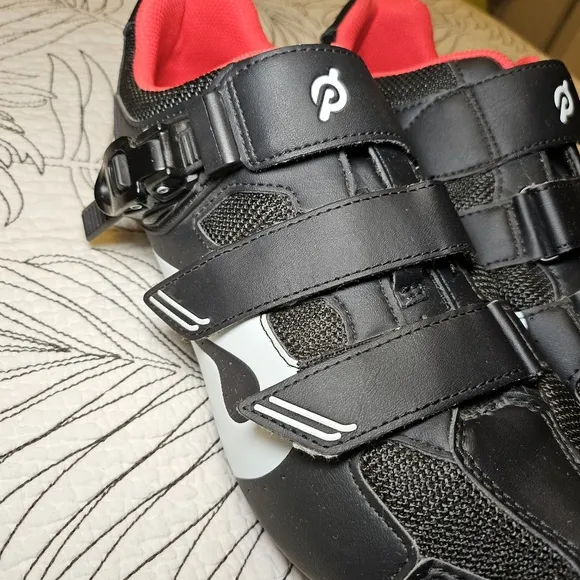 EUC Peloton Cycling Shoes PL-SH-B Men's EU 46 US Men’s 12 Black Red