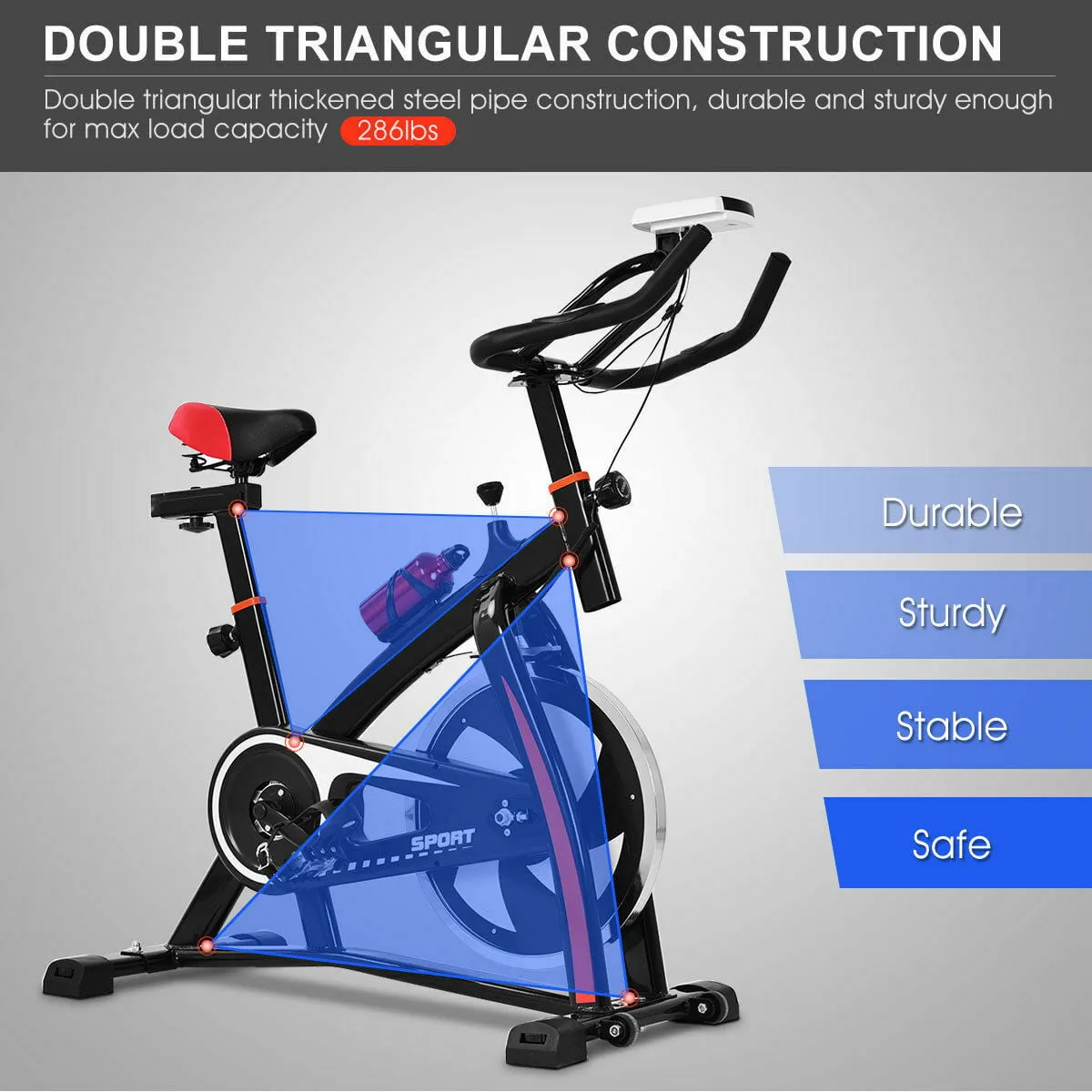 Exercise Cardio Cycling Bicycle Adjustable Home Workout Fitness
