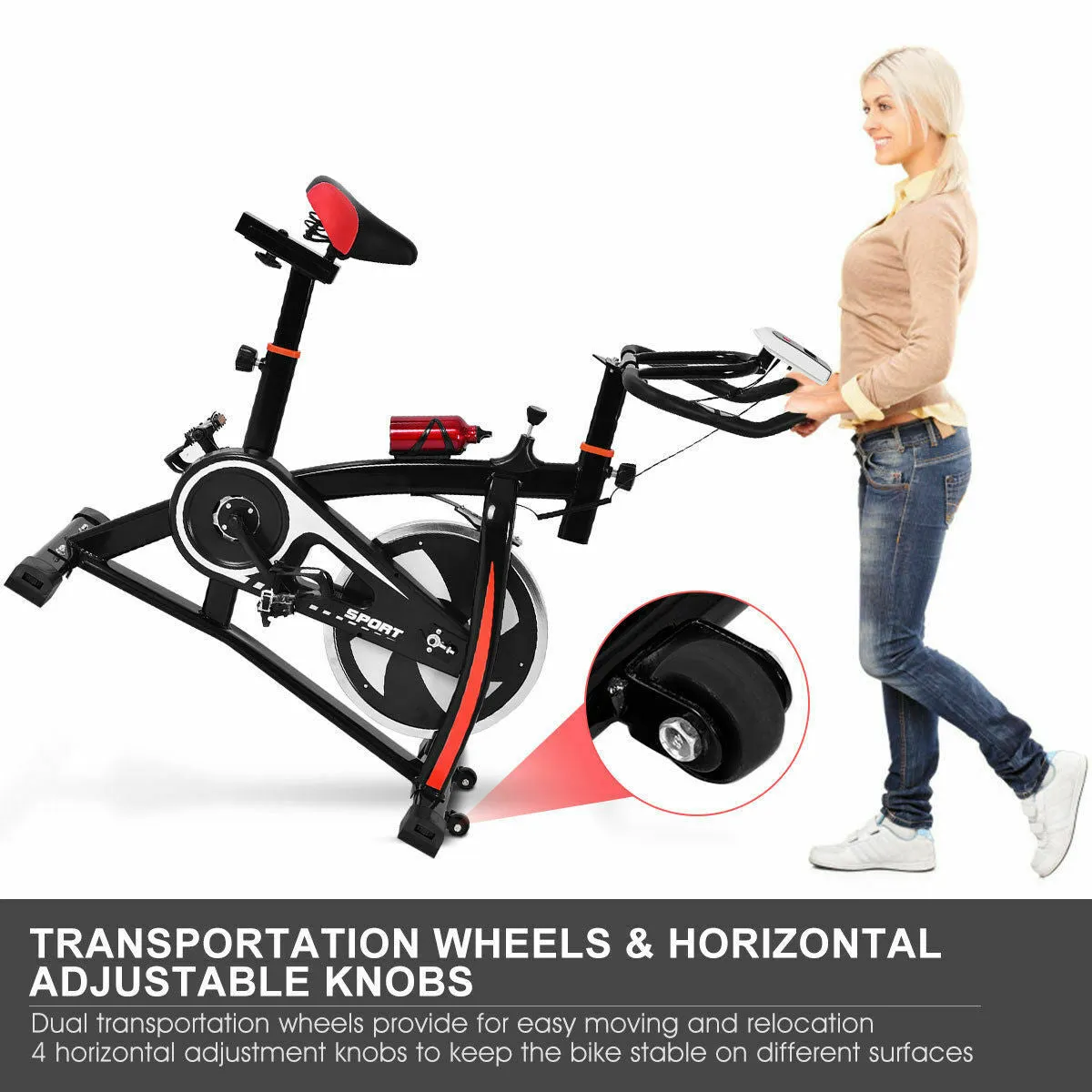 Exercise Cardio Cycling Bicycle Adjustable Home Workout Fitness
