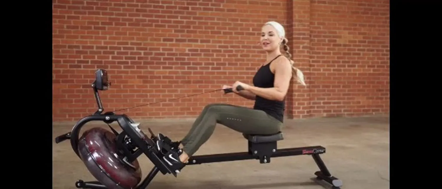 Fitness Reality 3000WR Bluetooth Water Rower Rowing Machine with HIIT Workout, Black