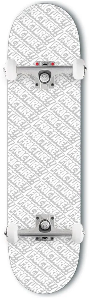 Fracture All Over Comic White Custom Complete Skateboard -  8.0"