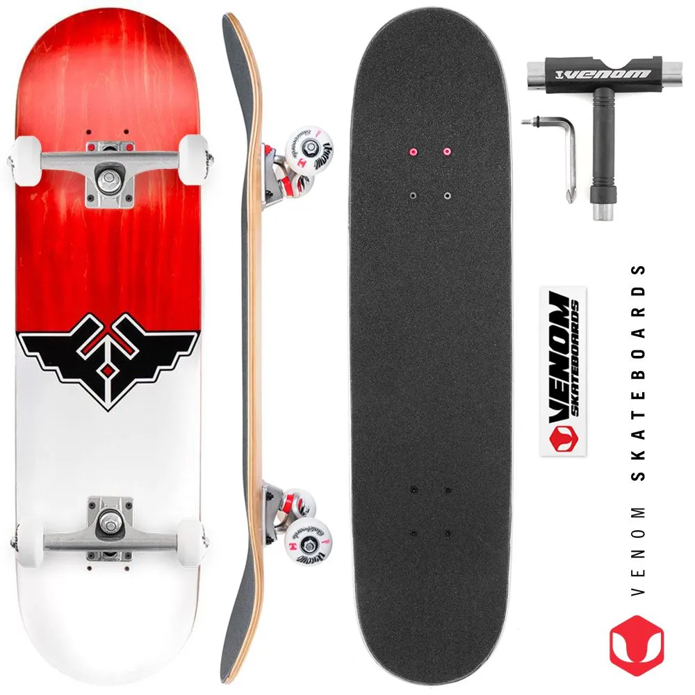 Fracture Wings V1 Red Custom Complete Skateboard -  8.0"
