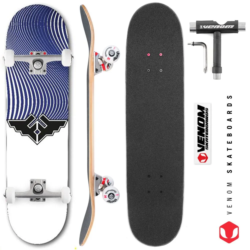Fracture Wings V4 Blue Custom Complete Skateboard -  8.0"