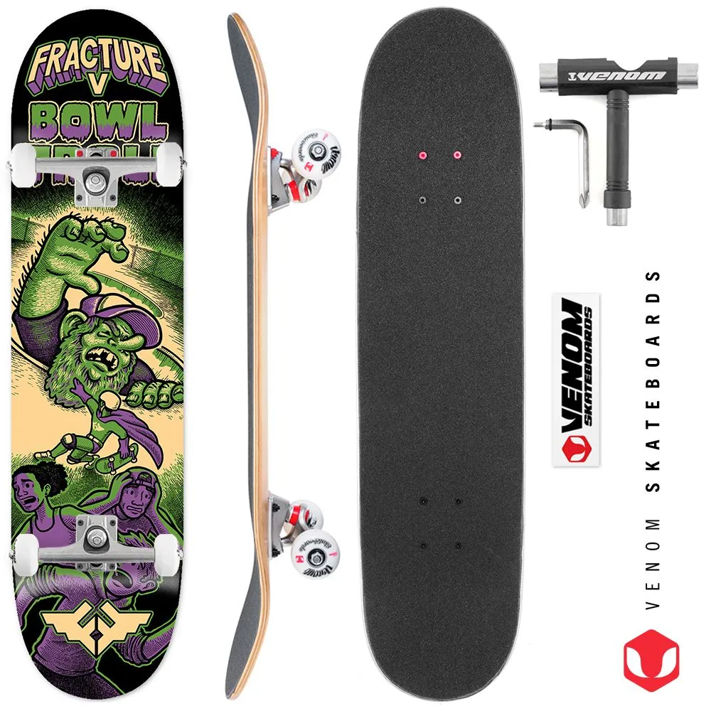 Fracture x Jon Horner Bowl Troll x Venom Skateboards Custom Complete Skateboard - 8.25