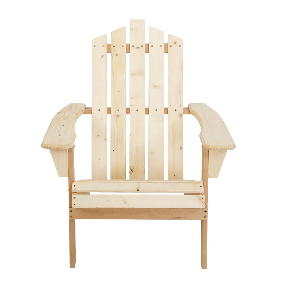 Gardeon Adirondack Outdoor Chairs Wooden Beach Chair Patio Furniture Garden Natural