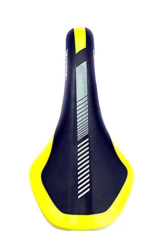 Gubbarey Sports Gym Bicycle Cycle Bike Saddle Seat Cover Mountain MTB Road for Men Women Accessory (Yellow), Polyurethane, Synthetic Leather, Steel