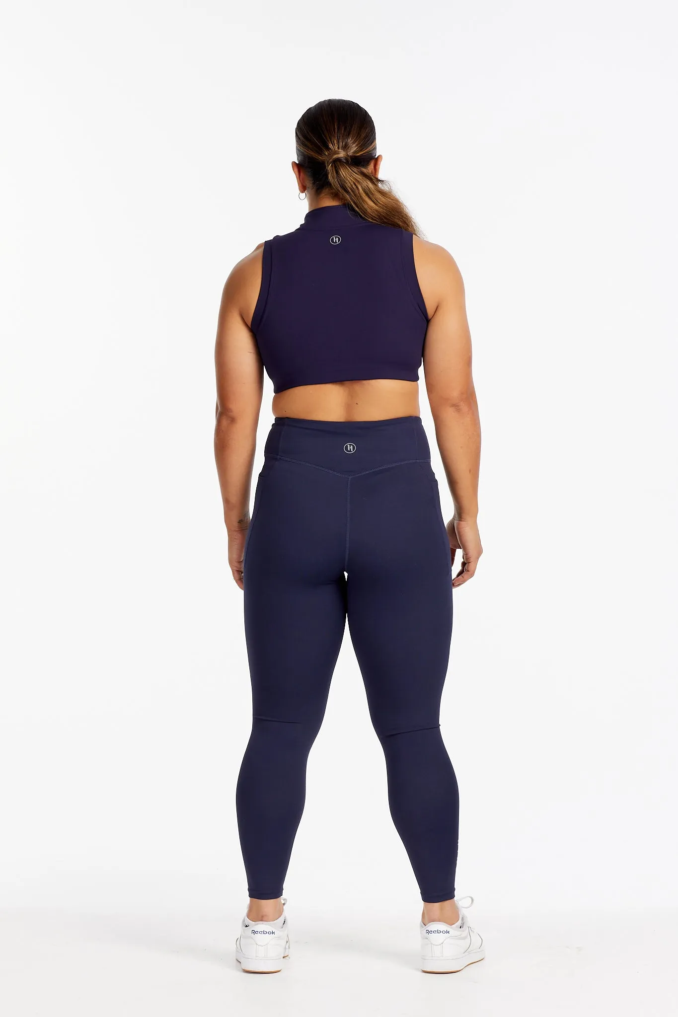 HYBRID ZIP UP TRAINING BRA NAVY