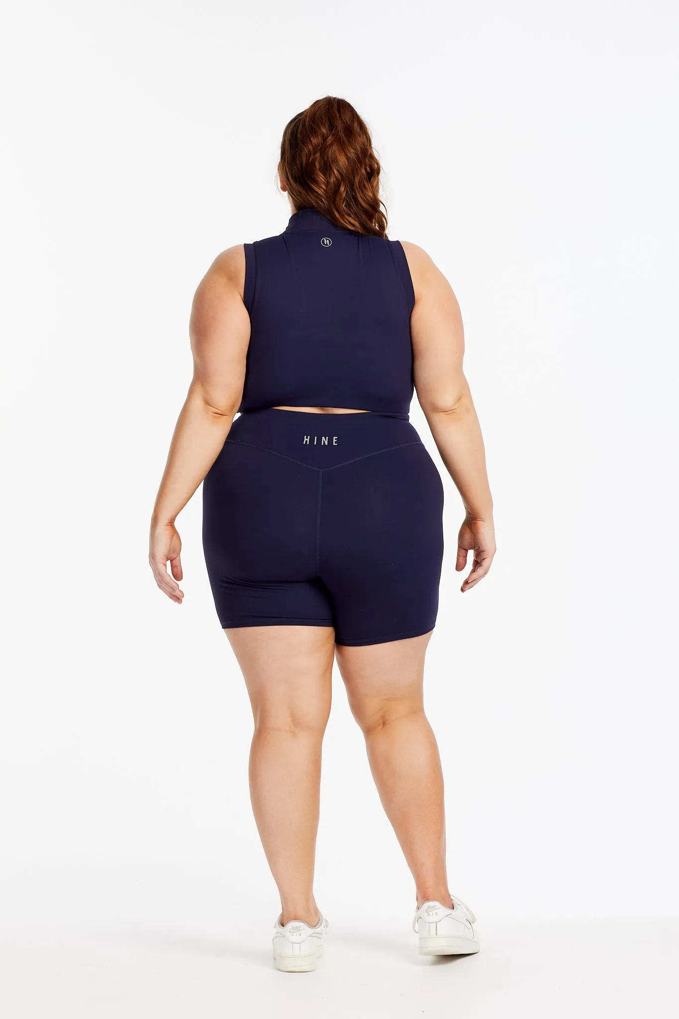 HYBRID ZIP UP TRAINING BRA NAVY