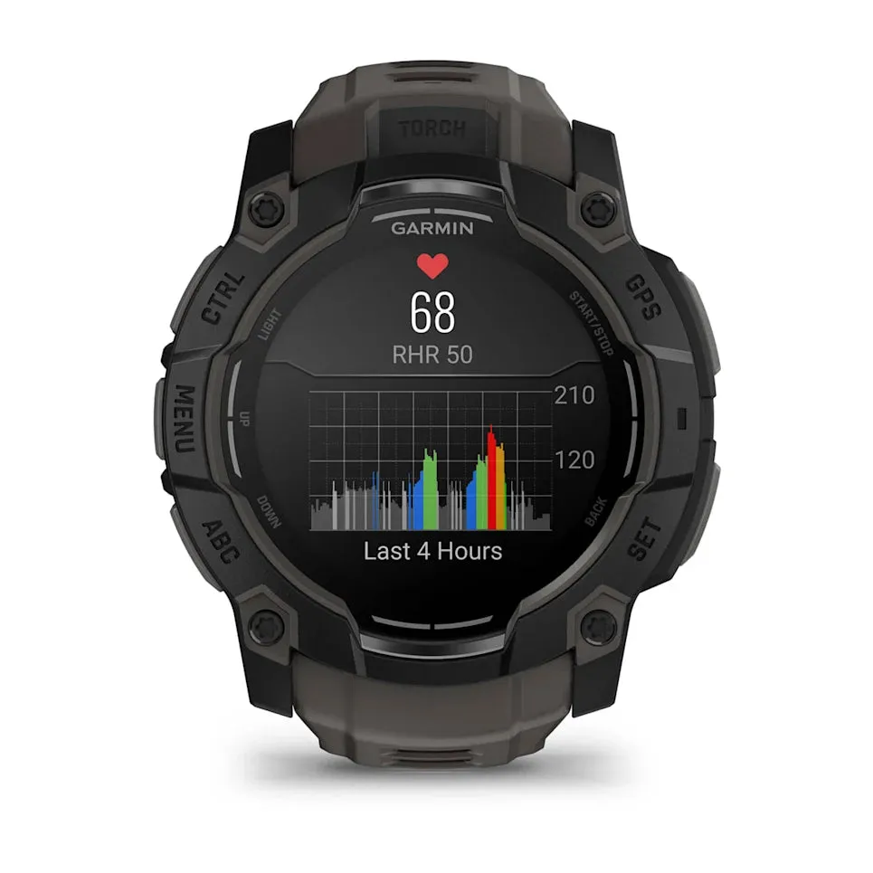 Instinct® 3 – 50 mm, AMOLED - Black with Charcoal Band