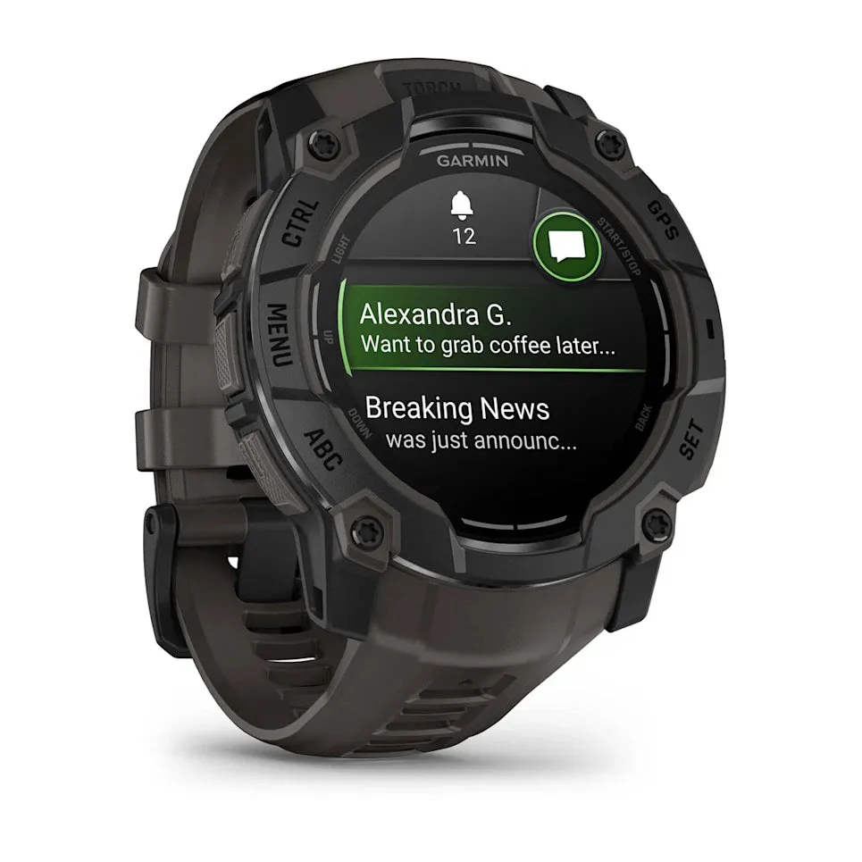 Instinct® 3 – 50 mm, AMOLED - Black with Charcoal Band