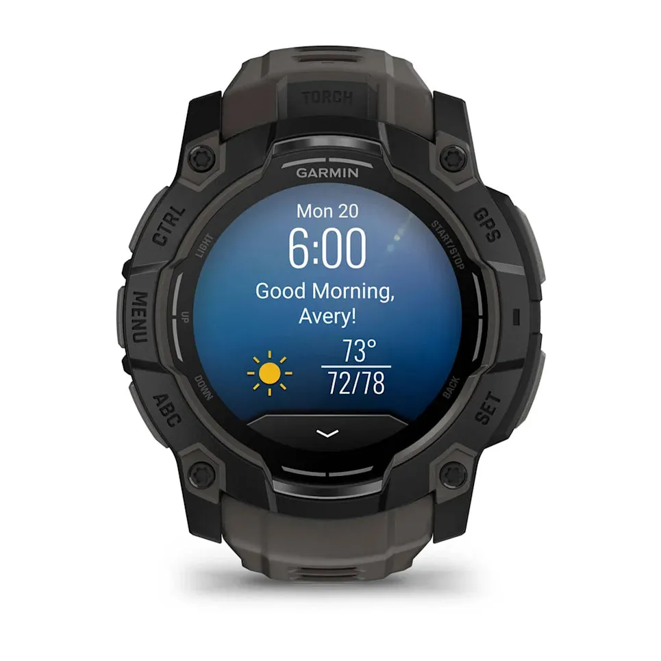 Instinct® 3 – 50 mm, AMOLED - Black with Charcoal Band