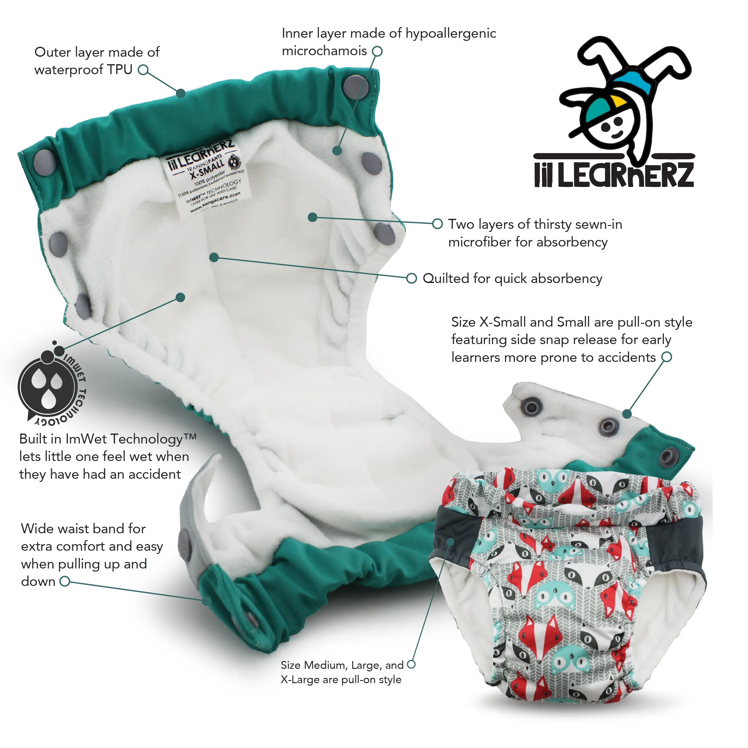Kanga Care Lil Learnerz TokiSpace & Platinum 2 Pack - 4 Sizes