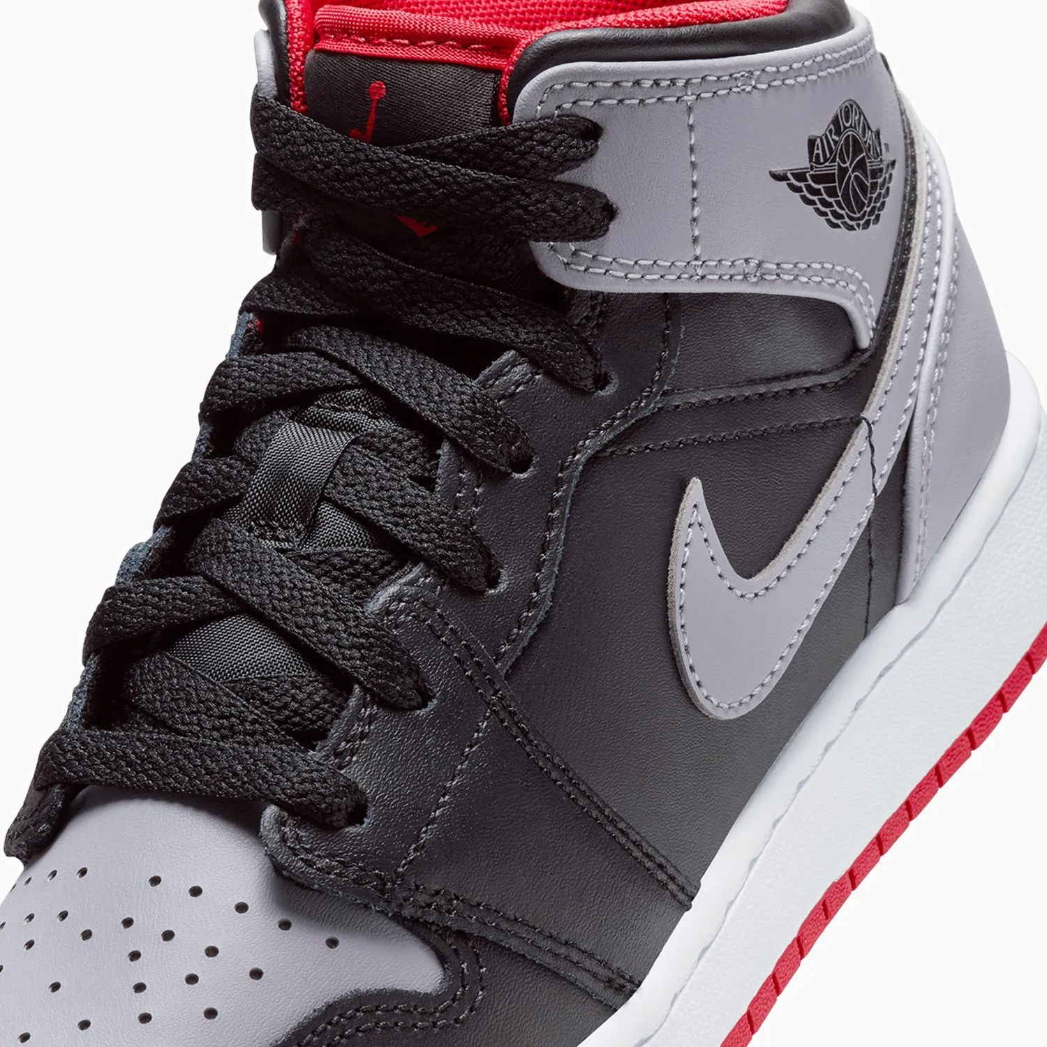 Kid's Air Jordan 1 Mid "Black Cement Grey" Grade School