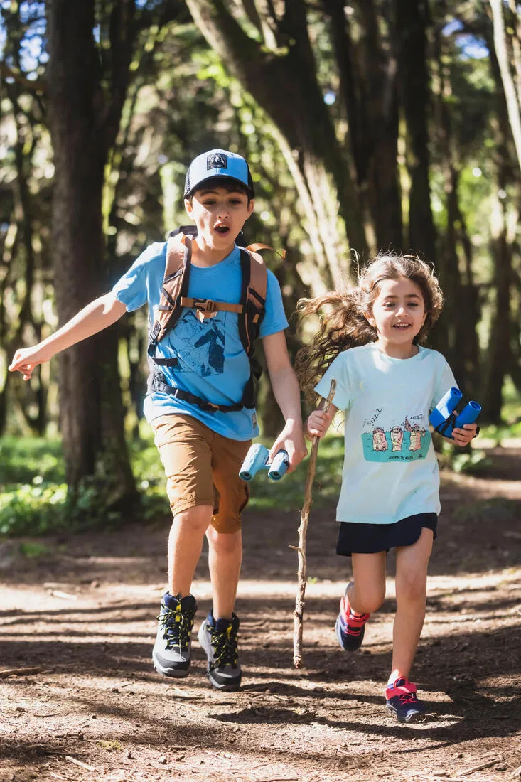 Kids’ Hiking Shoes with Rip-tab MH100 from Jr size 7 to Adult size 2 Blue & Pink