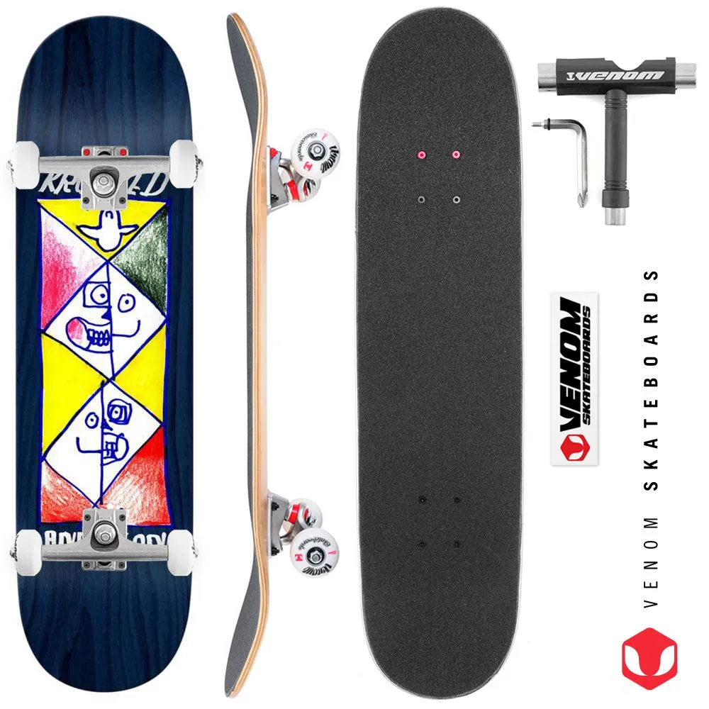 Krooked Pro Deck Manderson Paralel Custom Complete Skateboard - 8.38"
