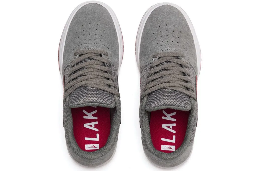Lakai Brighton Kids Grey Red Suede