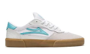 Lakai Cambridge White Teal Suede Skate Shoes