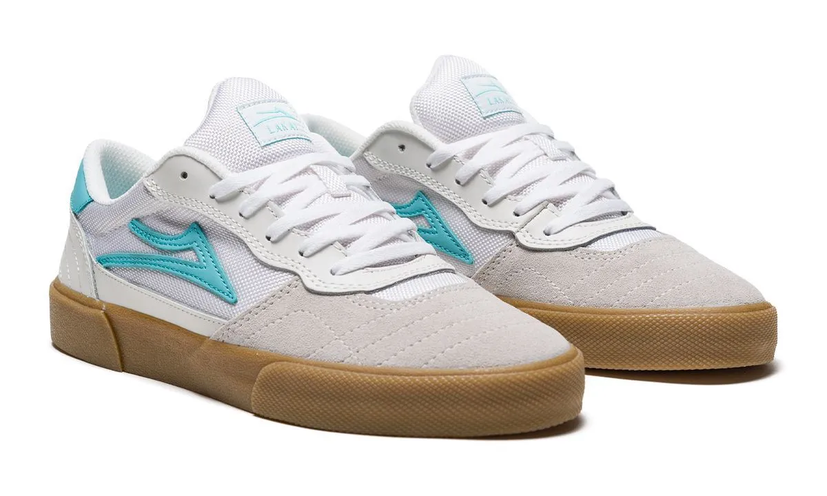 Lakai Cambridge White Teal Suede Skate Shoes