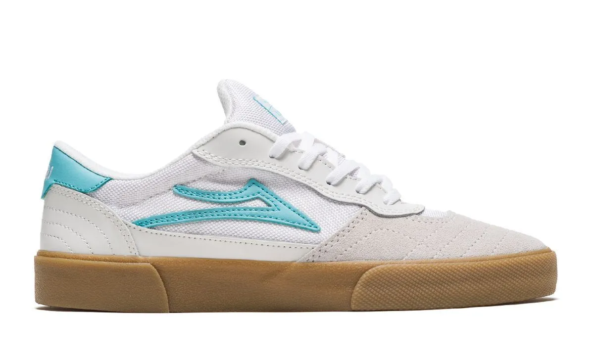 Lakai Cambridge White Teal Suede Skate Shoes