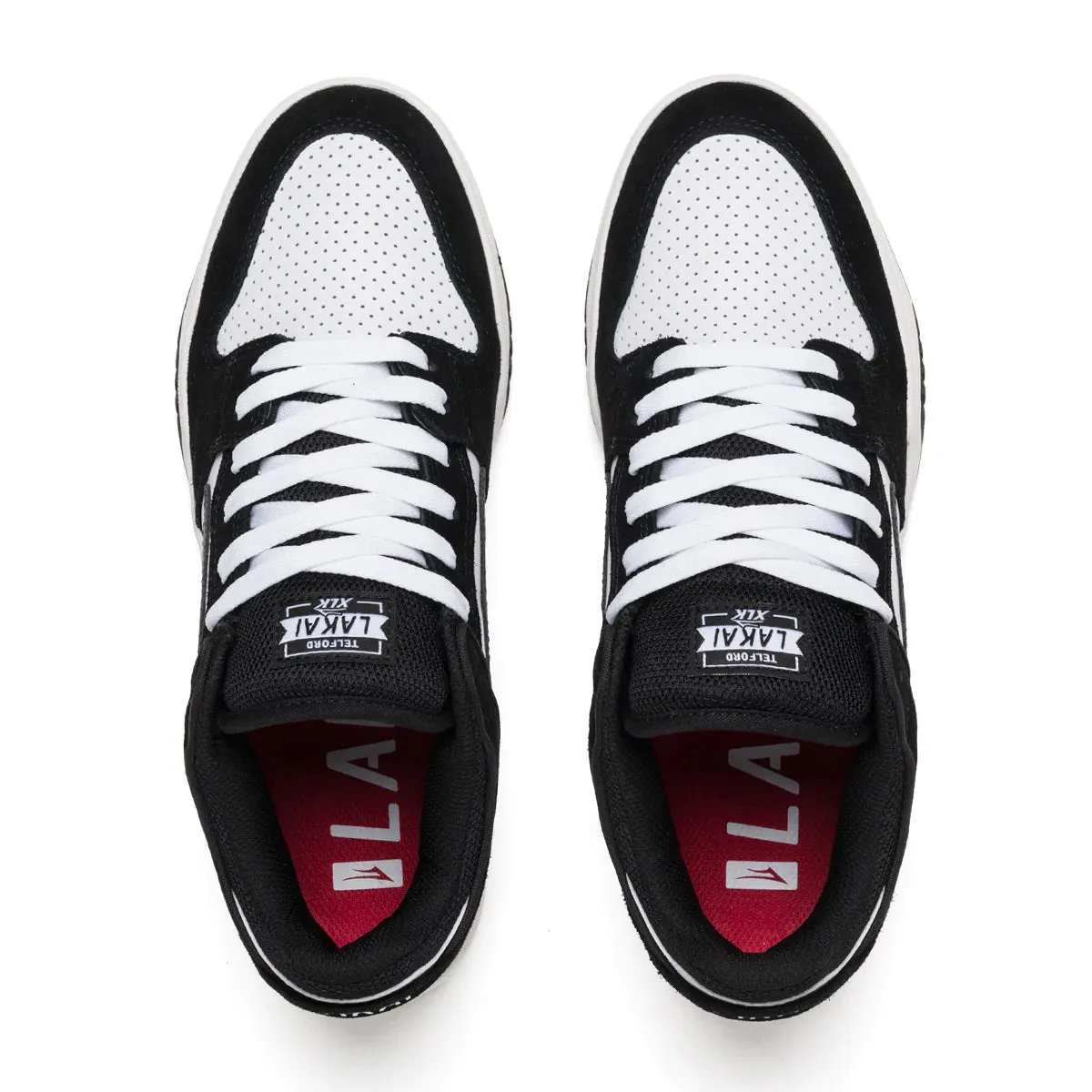 Lakai Telford Low Shoes Black White Suede