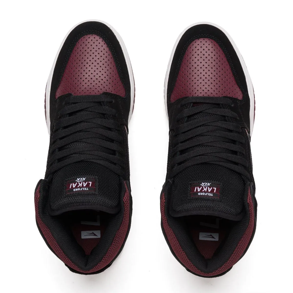 Lakai Telford Skate Shoes - Black/Burgundy