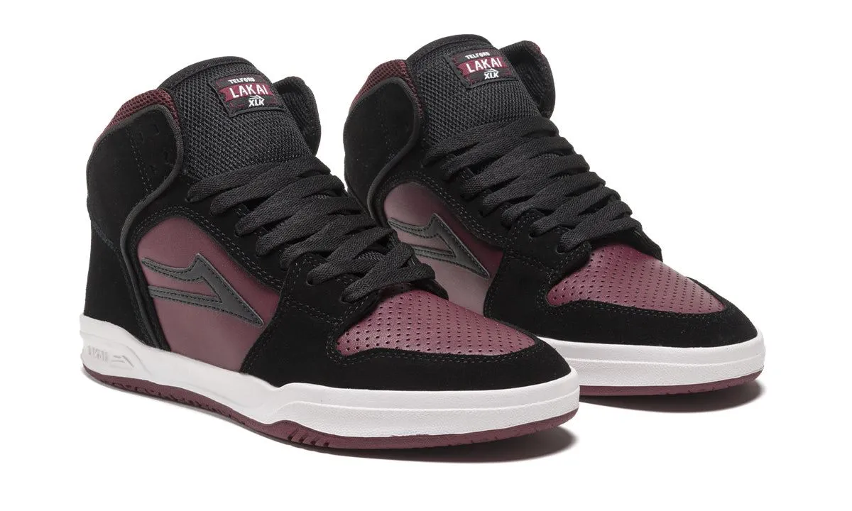 Lakai Telford Skate Shoes - Black/Burgundy