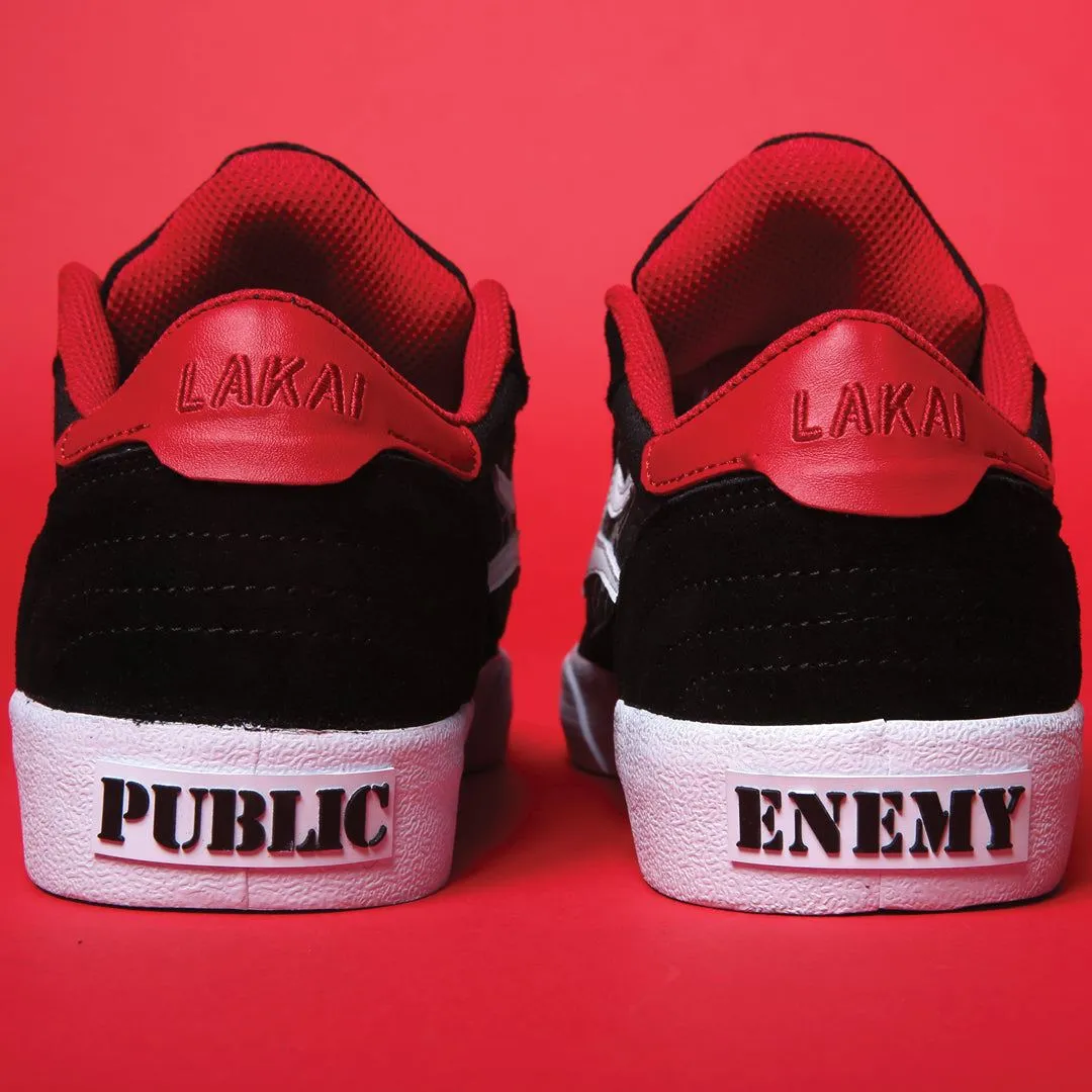 Lakai x Public Enemy Cambridge Skate Shoes - Black/Red