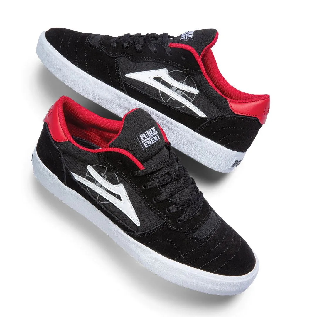 Lakai x Public Enemy Cambridge Skate Shoes - Black/Red
