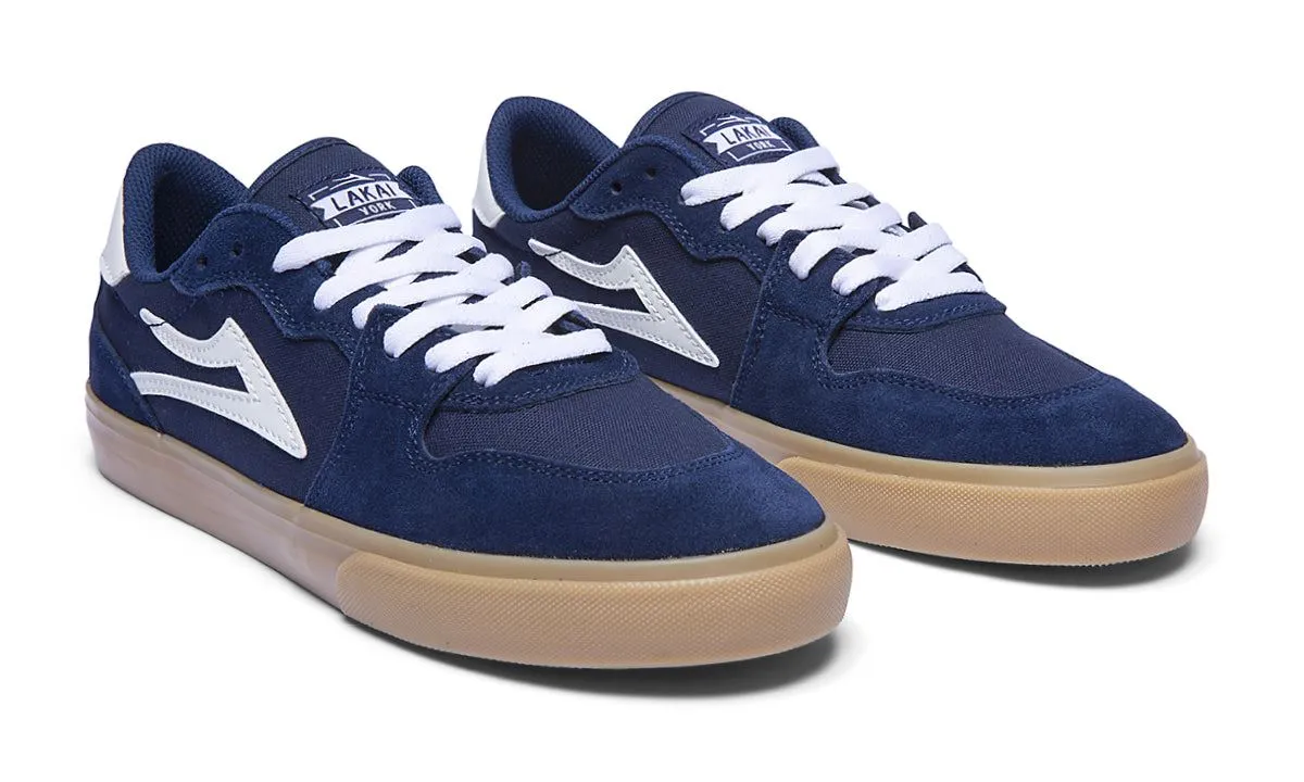 Lakai York Skate Shoes - Navy / Gum
