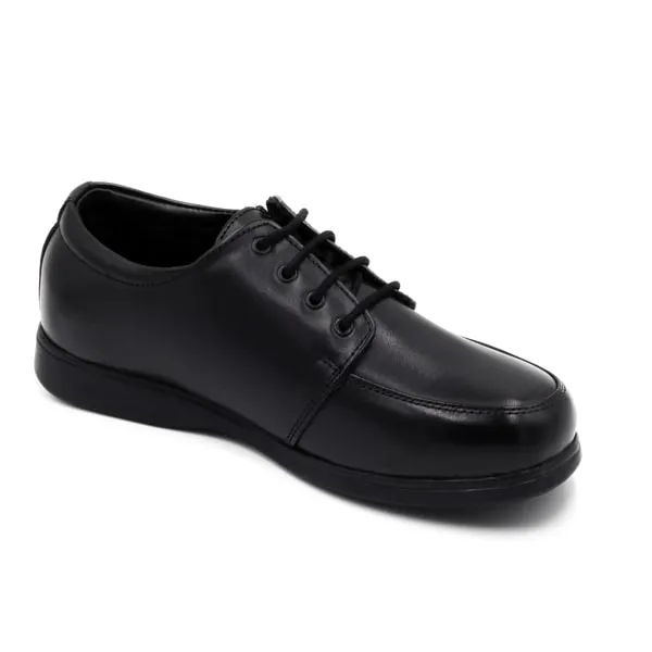Legacy Boys Black Leather School Shoes