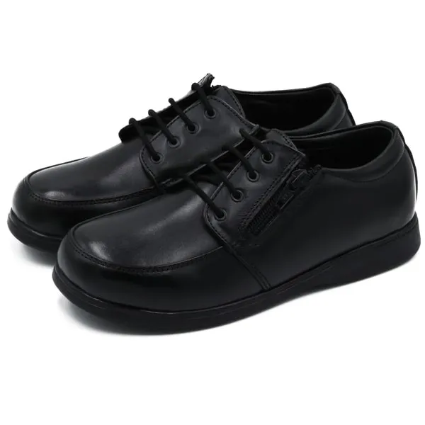 Legacy Boys Black Leather School Shoes