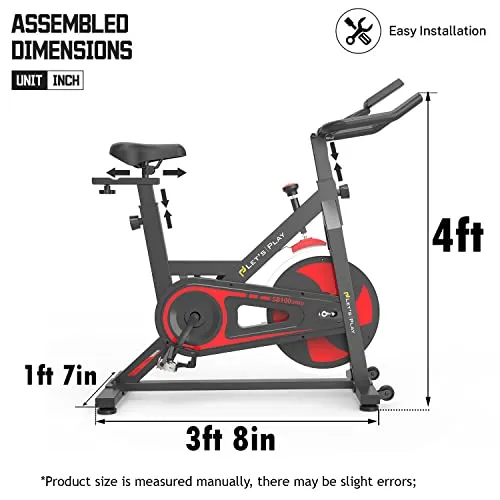 LETSPLAY® Indoor Upright Exercise Bike with Matt Black Frame Handlebar Aluminum Pedals Ergonomic Seat for Home, Workout & Cardio Training