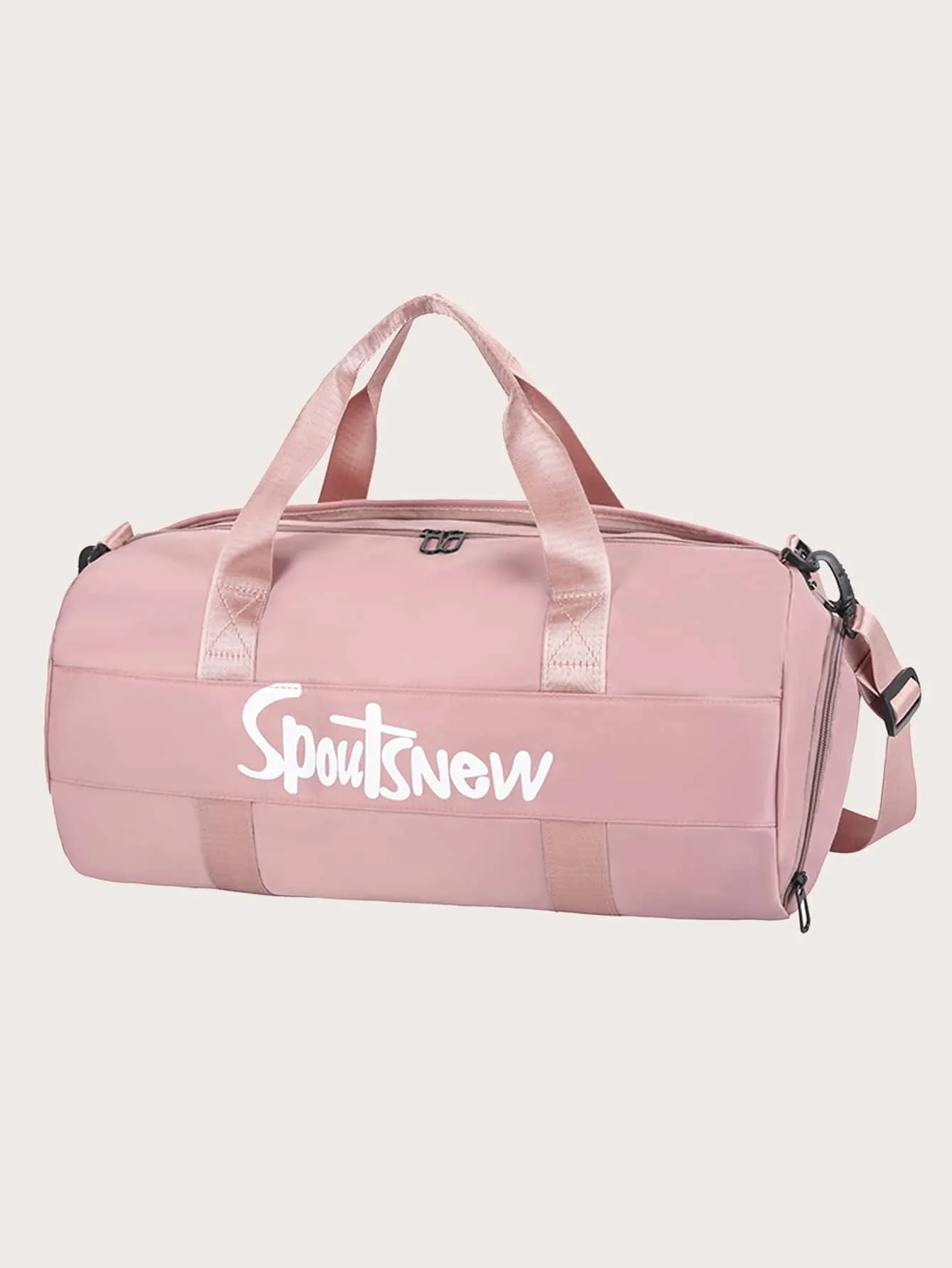Letter Graphic Dry And Wet Separation Training Bag - Pink