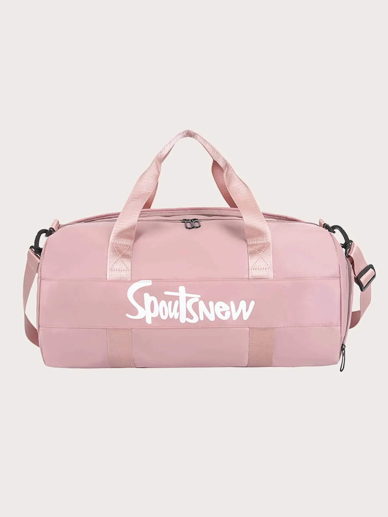 Letter Graphic Dry And Wet Separation Training Bag - Pink