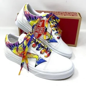 💖MEGA SALE💖VANS Old Skool Warp Canvas White Tie Dye Shoe Women’s VN0A4U3B21R