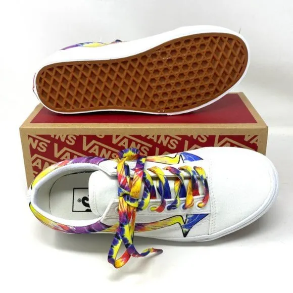 💖MEGA SALE💖VANS Old Skool Warp Canvas White Tie Dye Shoe Women’s VN0A4U3B21R