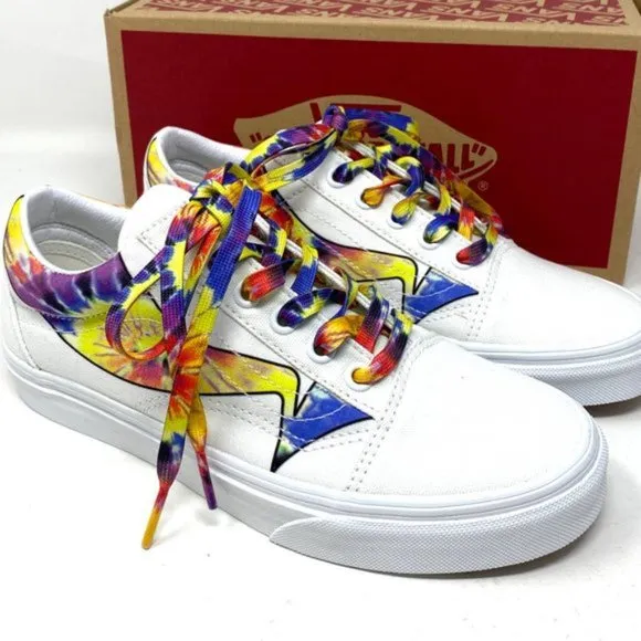 💖MEGA SALE💖VANS Old Skool Warp Canvas White Tie Dye Shoe Women’s VN0A4U3B21R