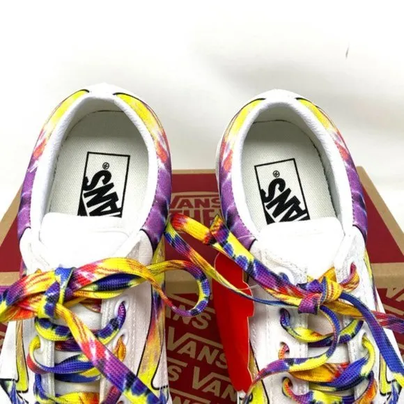 💖MEGA SALE💖VANS Old Skool Warp Canvas White Tie Dye Shoe Women’s VN0A4U3B21R