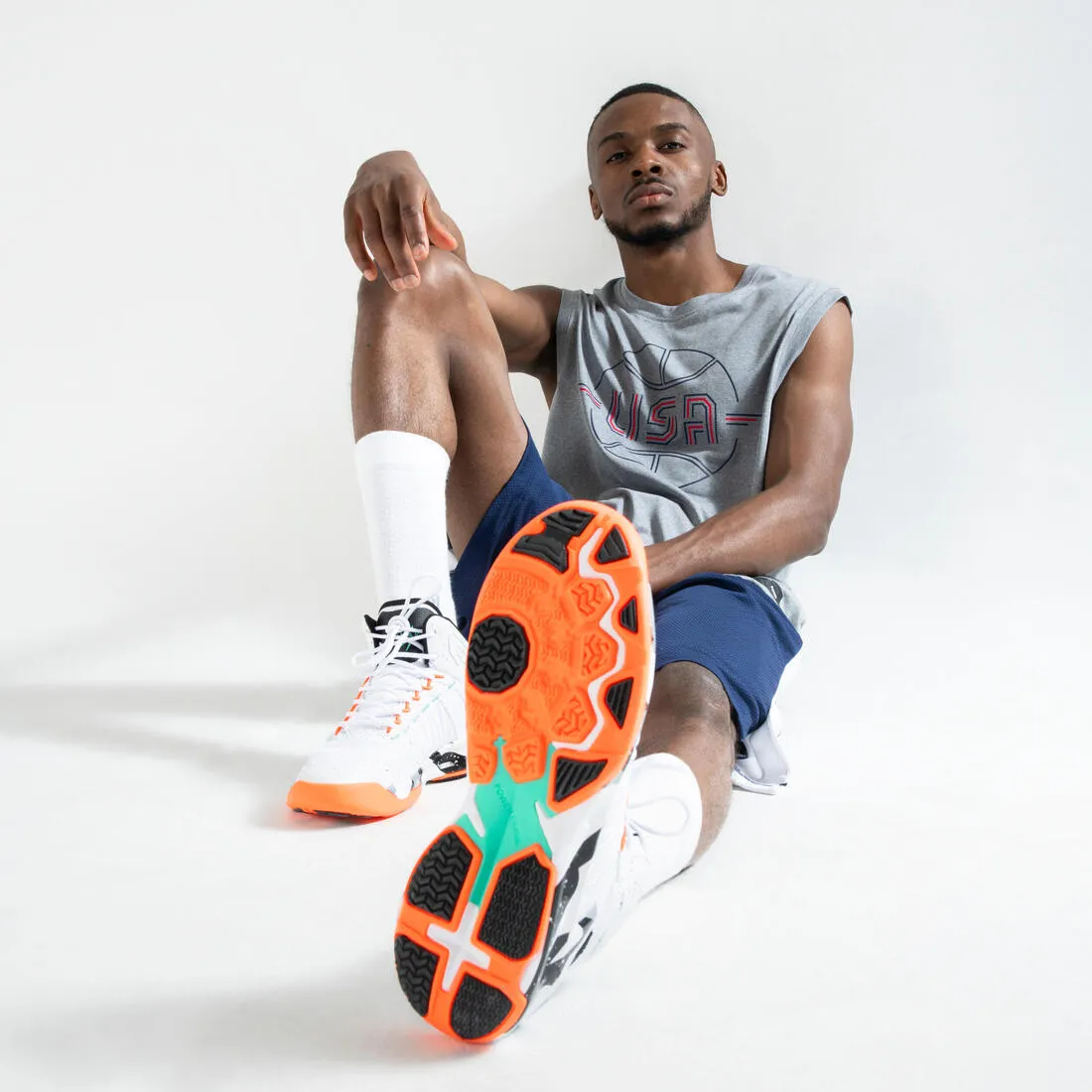 Men's/Women's Basketball Shoes SS500 - Grey/Orange