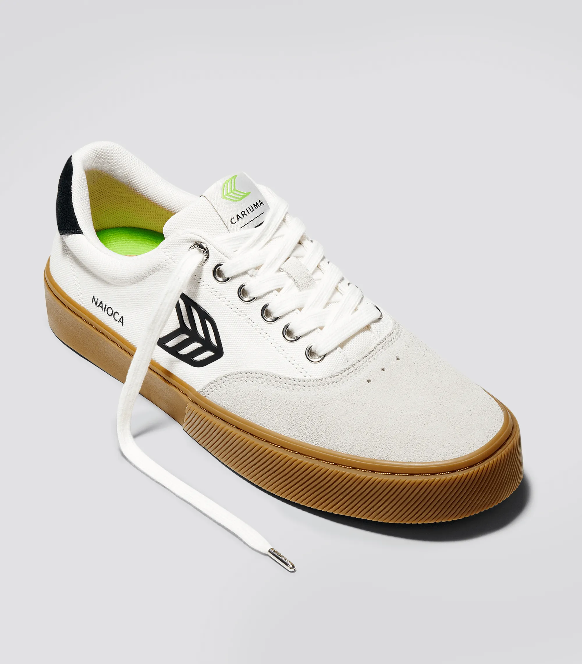 NAIOCA PRO Gum Vintage White Suede Off-White Canvas Black Logo Sneaker Women