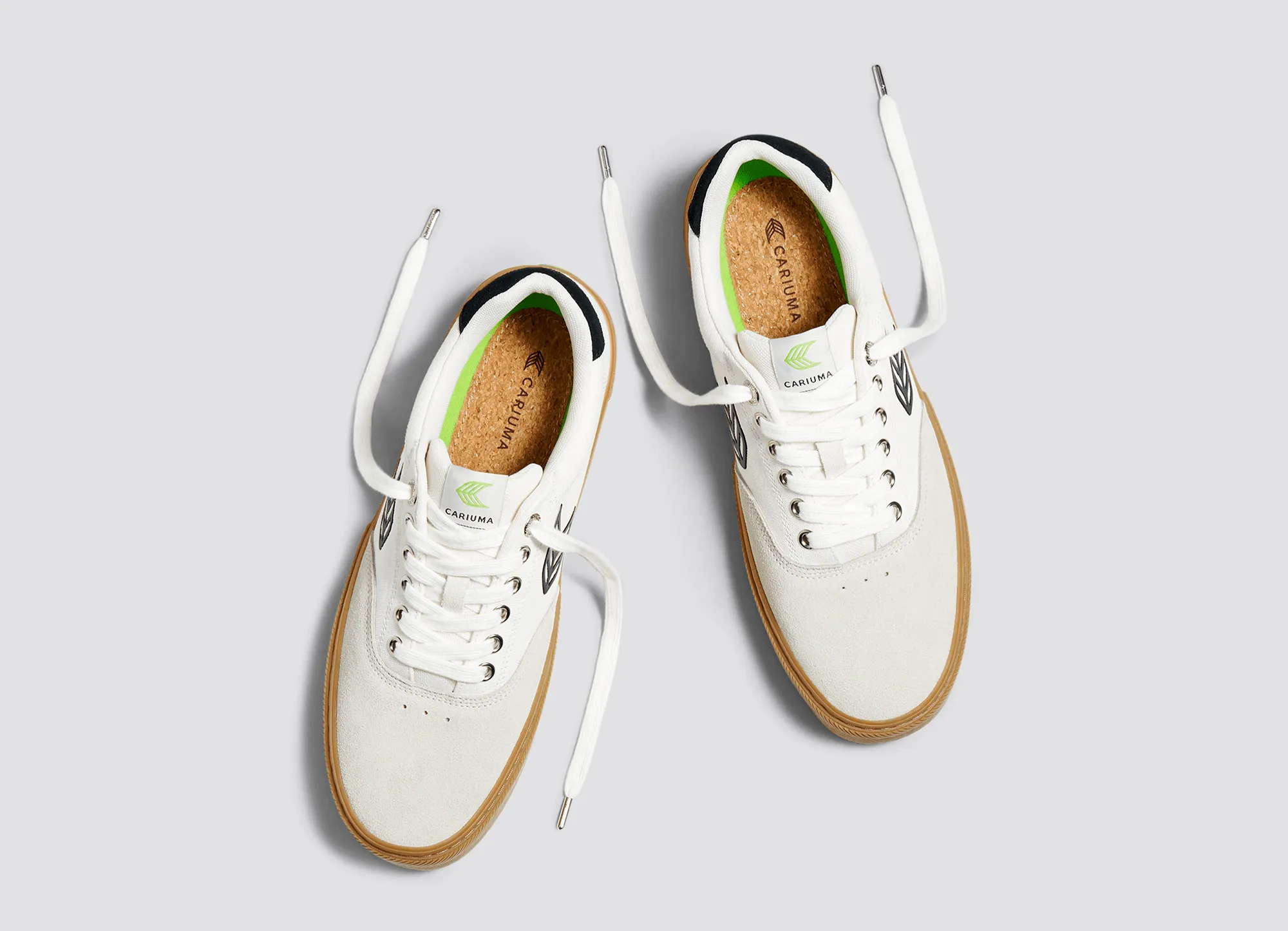 NAIOCA PRO Gum Vintage White Suede Off-White Canvas Black Logo Sneaker Women