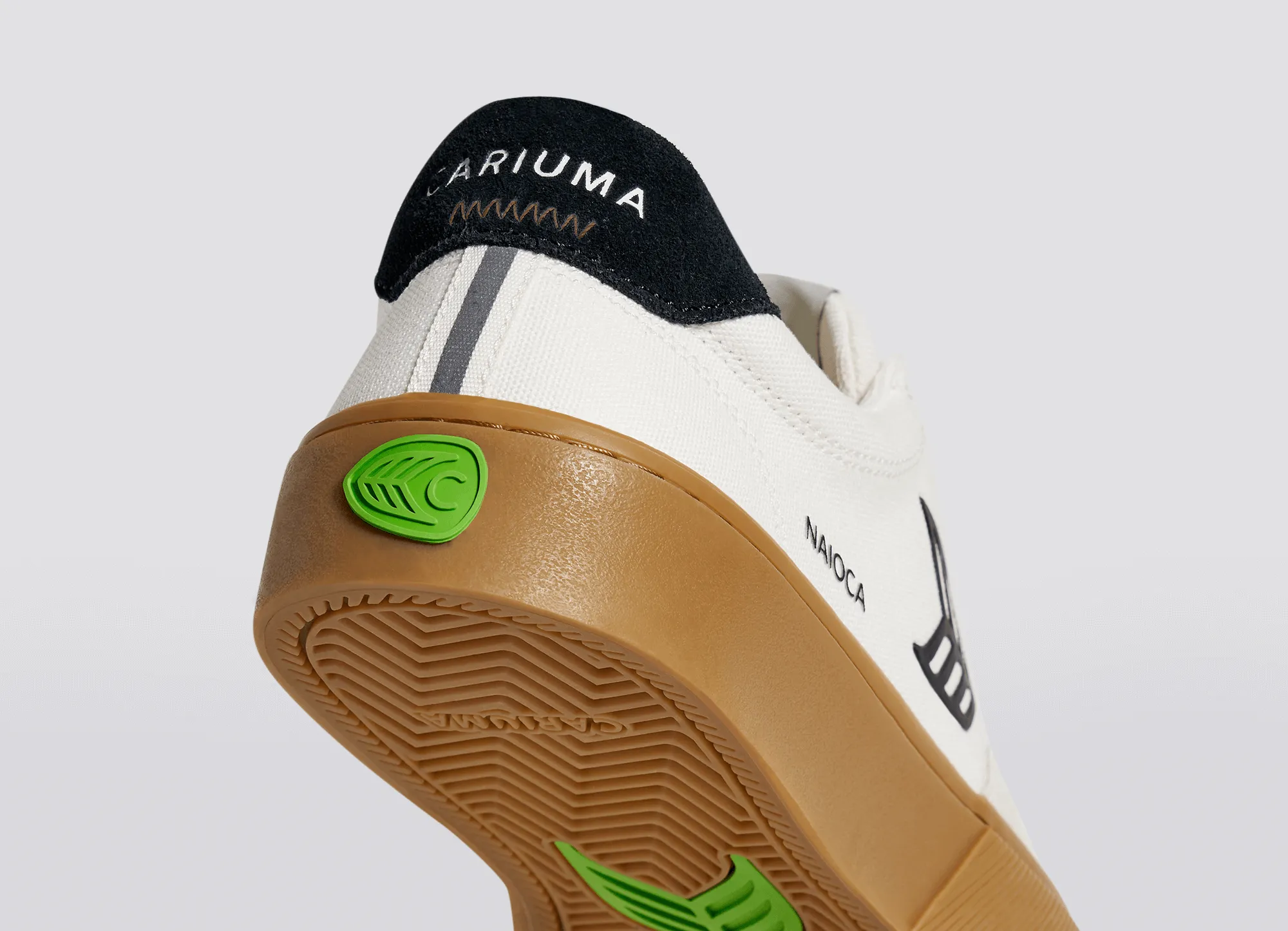 NAIOCA PRO Gum Vintage White Suede Off-White Canvas Black Logo Sneaker Women