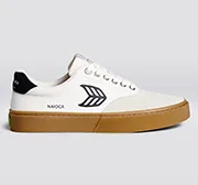 NAIOCA PRO Gum Vintage White Suede Off-White Canvas Black Logo Sneaker Women