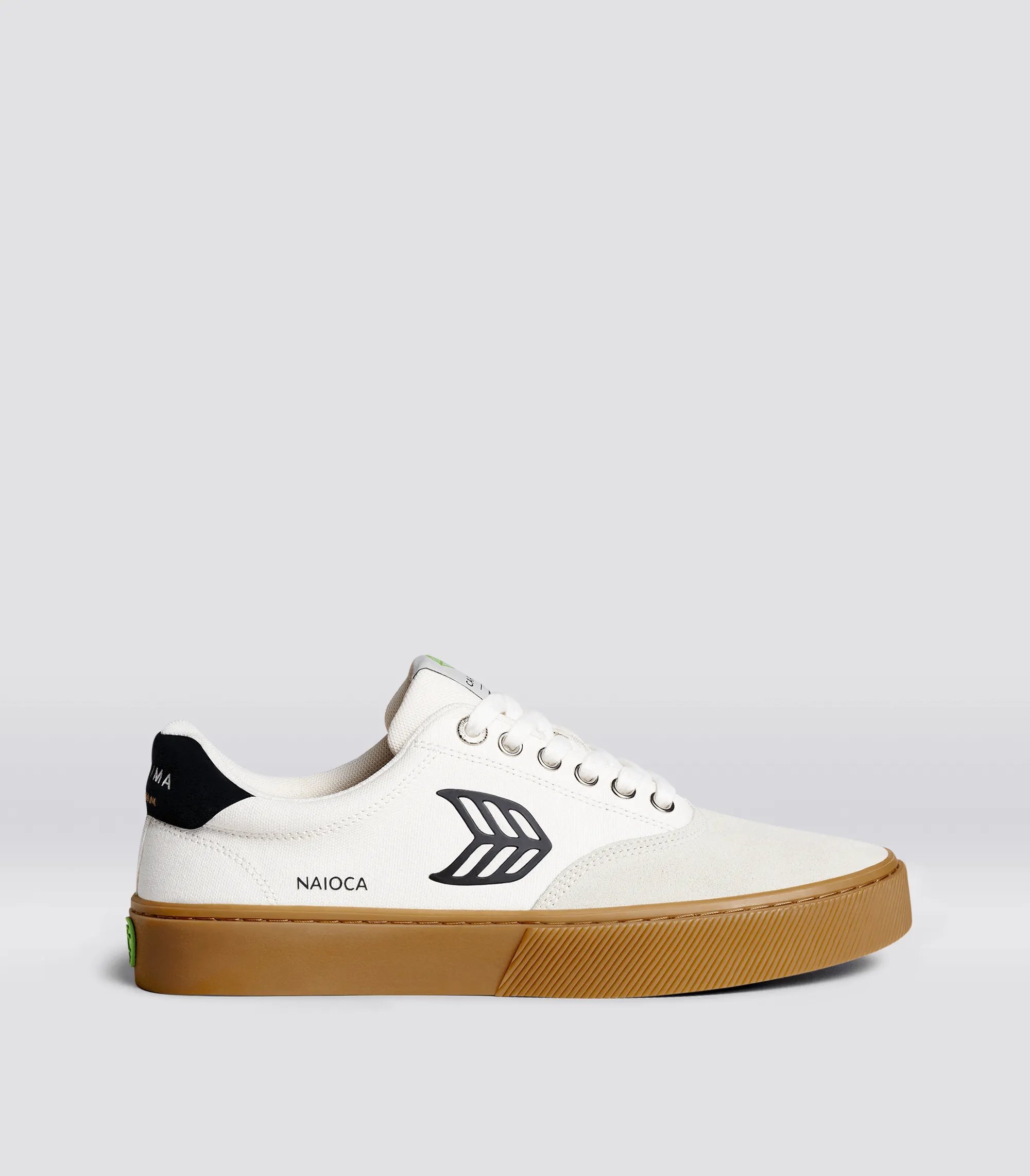 NAIOCA PRO Gum Vintage White Suede Off-White Canvas Black Logo Sneaker Women