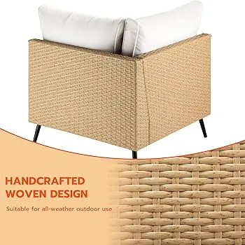 New in box! Suncoze Two Piece PE Rattan Wicker Corner Chair & Ottoman with super thick cushions Retails $399