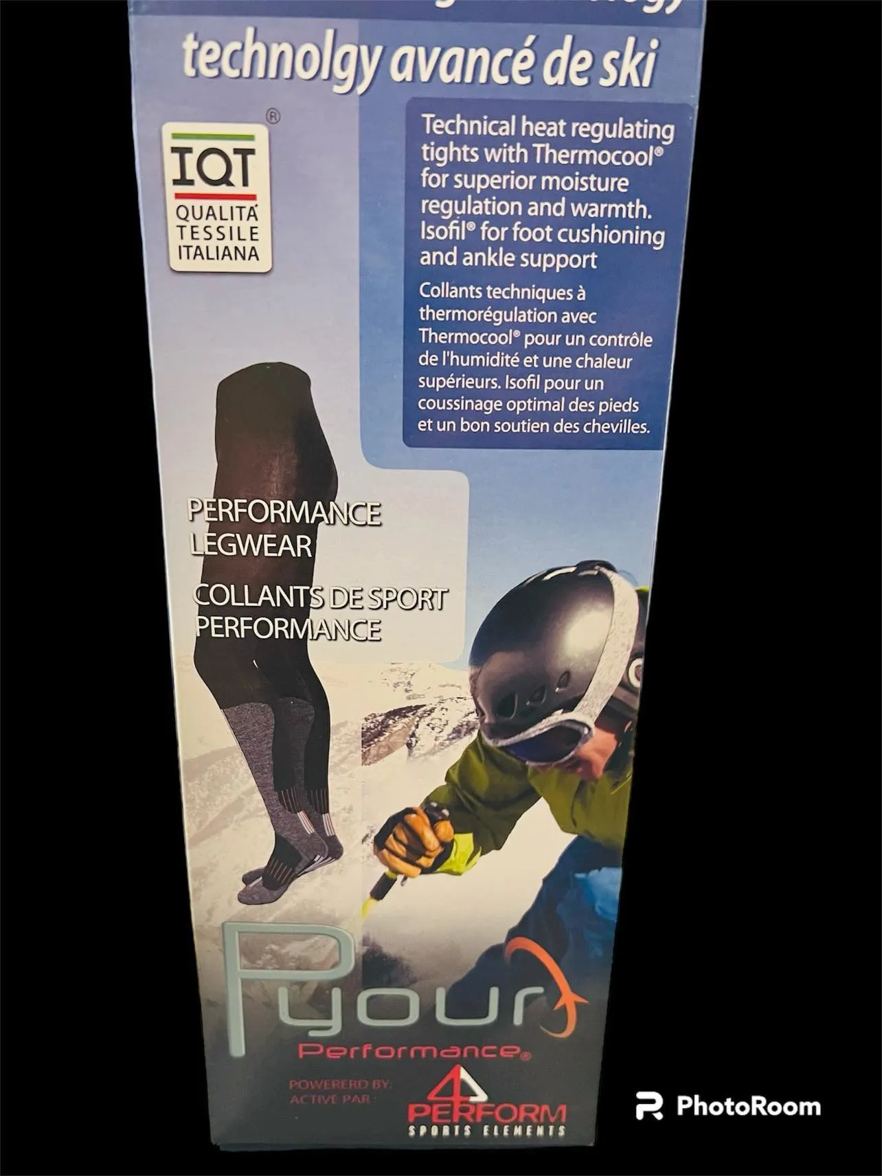 New Performance legwear for Adults with thermocool fabric to keep warm, wicks away moisture, absorbs shock & regulates temperature! Great for any outdoor activity! Sz L Black! Made in Italy (Check sizing in description)