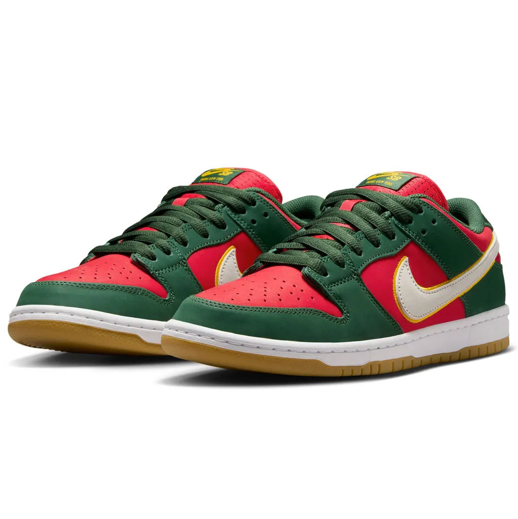 NIKE SB DUNK LOW PREMIUM SEATTLE SUPERSONICS - FIR/WHITE-UNIVERSITY GOLD-FIRE RED