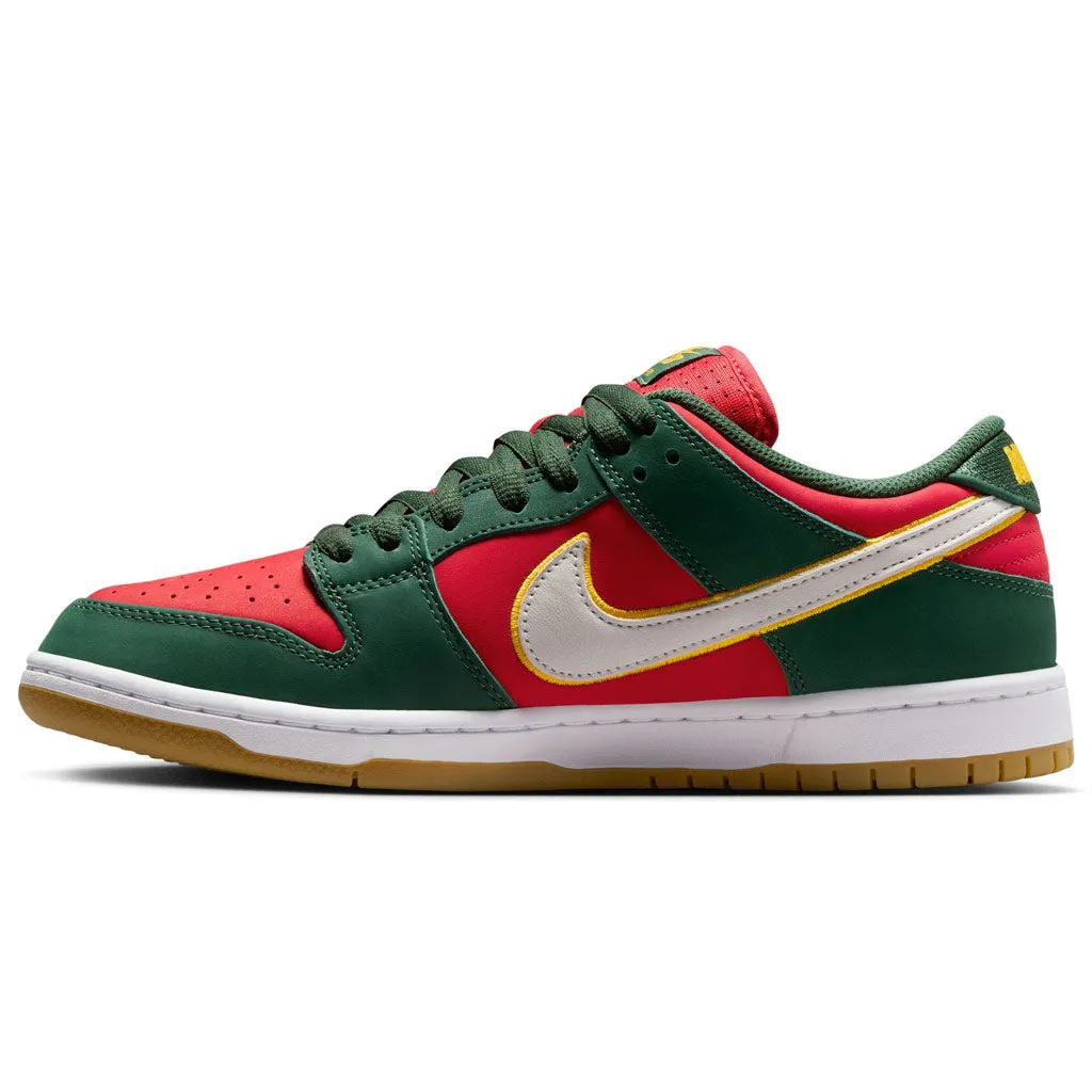 NIKE SB DUNK LOW PREMIUM SEATTLE SUPERSONICS - FIR/WHITE-UNIVERSITY GOLD-FIRE RED