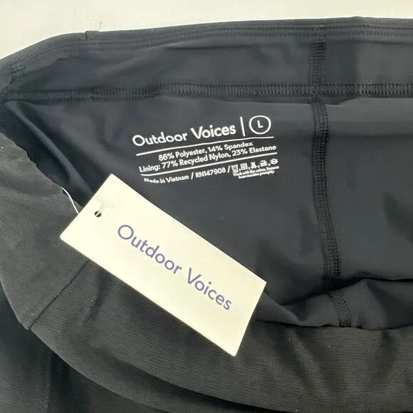 Outdoor Voices Black Warmup 2.5&quot; Skort Size L