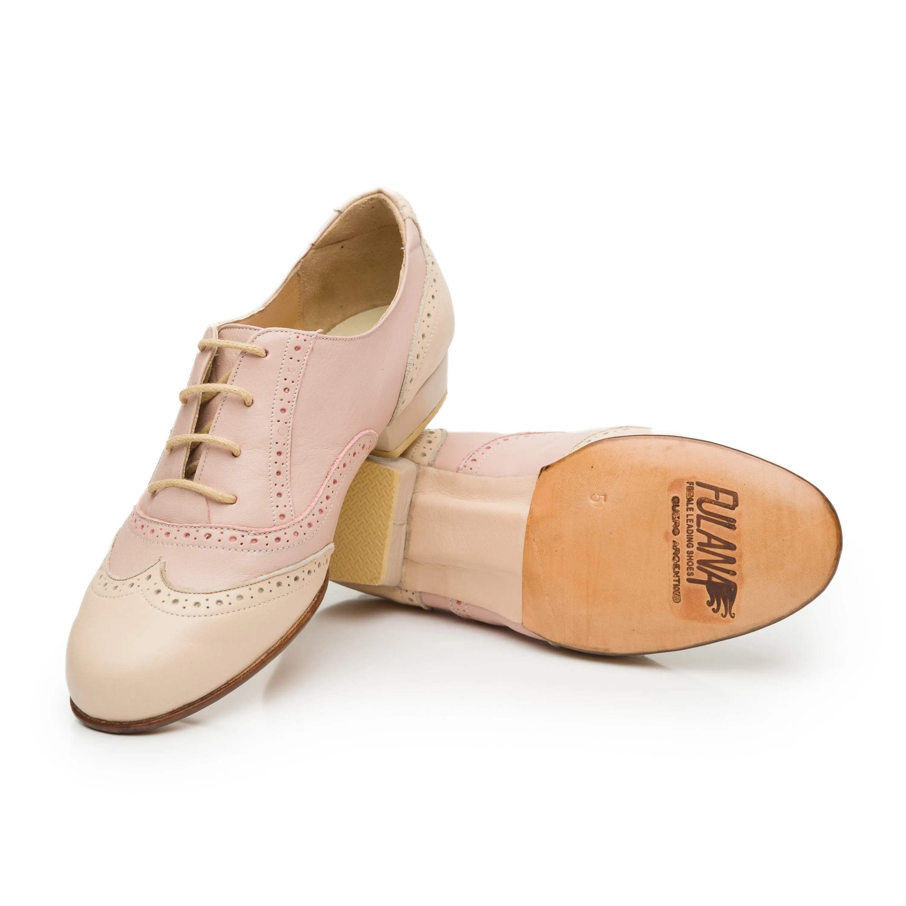 Oxford Curvy / Beige & Pink